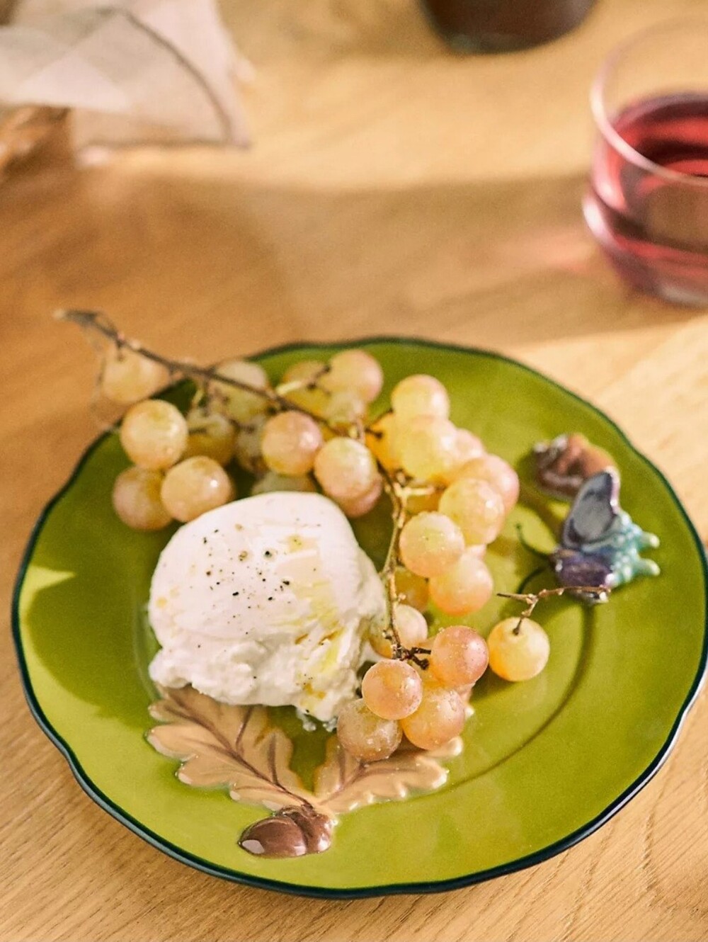 Anthropologie, The Faye Icon Stoneware Dessert Plate: Fall Edition In Moss